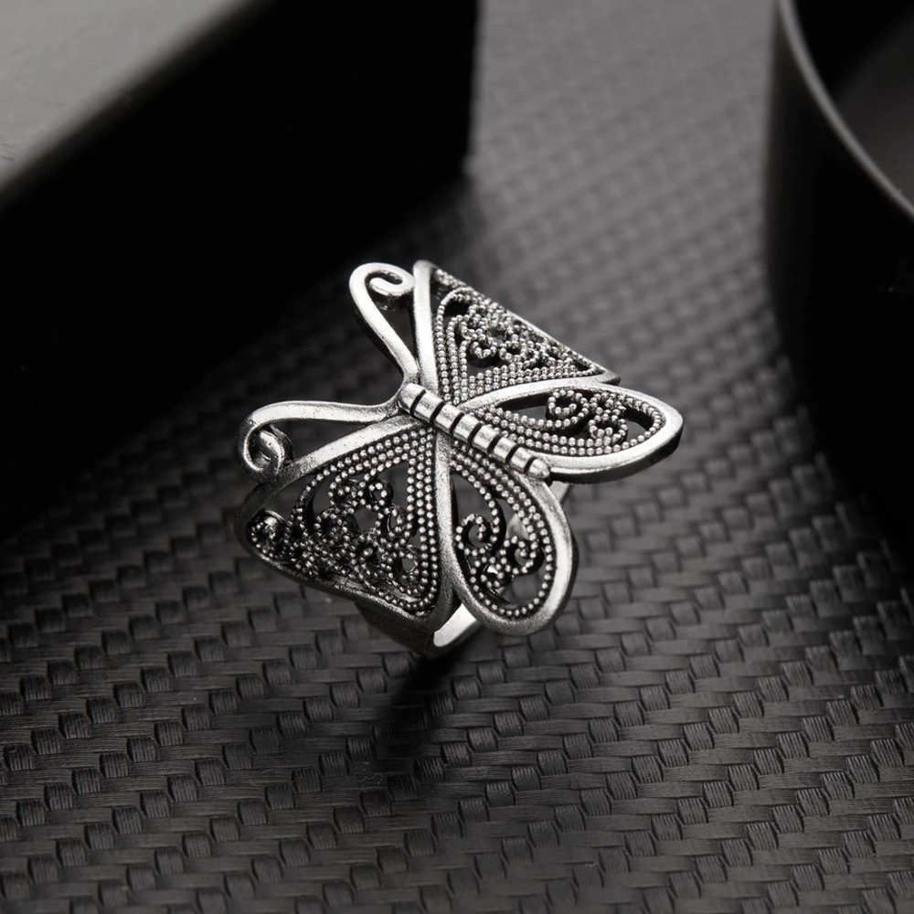 Butterfly Ring,Solid 925 Sterling Silver Ring,Fil… - image 4